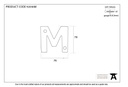 Aged Bronze Letter M - 92030M - Technical Drawing