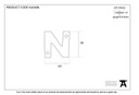 Aged Bronze Letter N - 92030N - Technical Drawing
