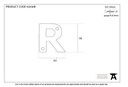 Aged Bronze Letter R - 92030R - Technical Drawing