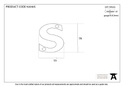 Aged Bronze Letter S - 92030S - Technical Drawing