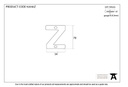 Aged Bronze Letter Z - 92030Z - Technical Drawing