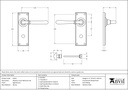 Aged Bronze Newbury Lever Bathroom Set - 91437 - Technical Drawing