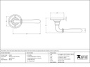 Aged Bronze Newbury Lever on Rose Set - 91439 - Technical Drawing