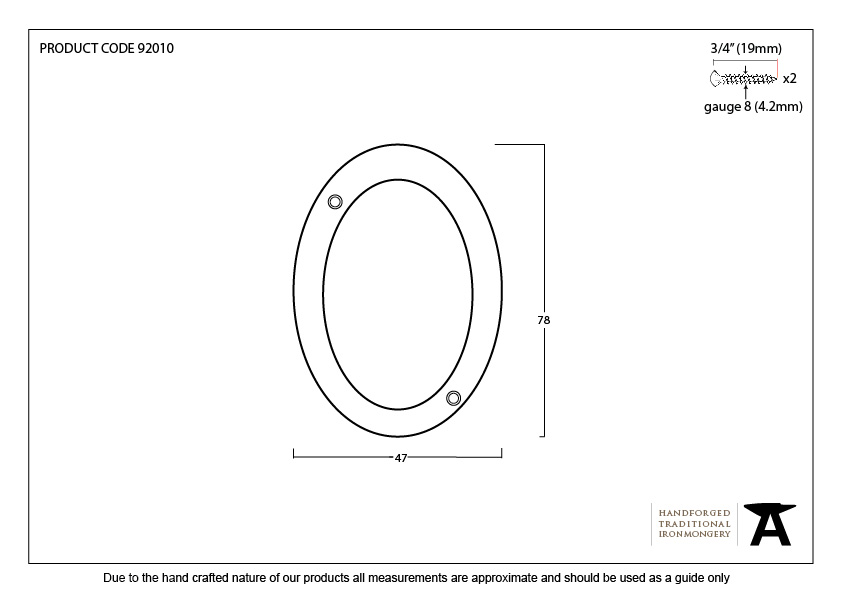 Aged Bronze Numeral 0 - 92010 - Technical Drawing