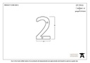 Aged Bronze Numeral 2 - 92012 - Technical Drawing