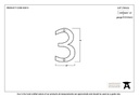Aged Bronze Numeral 3 - 92013 - Technical Drawing