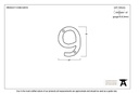 Aged Bronze Numeral 9 - 92019 - Technical Drawing