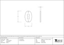 Aged Bronze Oval Escutcheon - 83948 - Technical Drawing