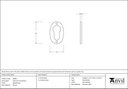 Aged Bronze Oval Euro Escutcheon - 83949 - Technical Drawing