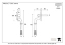 Aged Bronze Reeded Espag - RH - 83973 - Technical Drawing