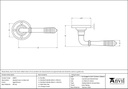 Aged Bronze Reeded Lever on Rose Set - 83957 - Technical Drawing