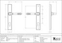 Aged Bronze Reeded Slimline Lever Espag. Lock Set - 83952 - Technical Drawing
