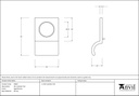 Aged Bronze Rim Cylinder Pull - 83967 - Technical Drawing