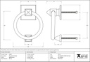 Aged Bronze Ring Door Knocker - 83960 - Technical Drawing