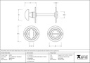 Aged Bronze Round Bathroom Thumbturn - 83958 - Technical Drawing