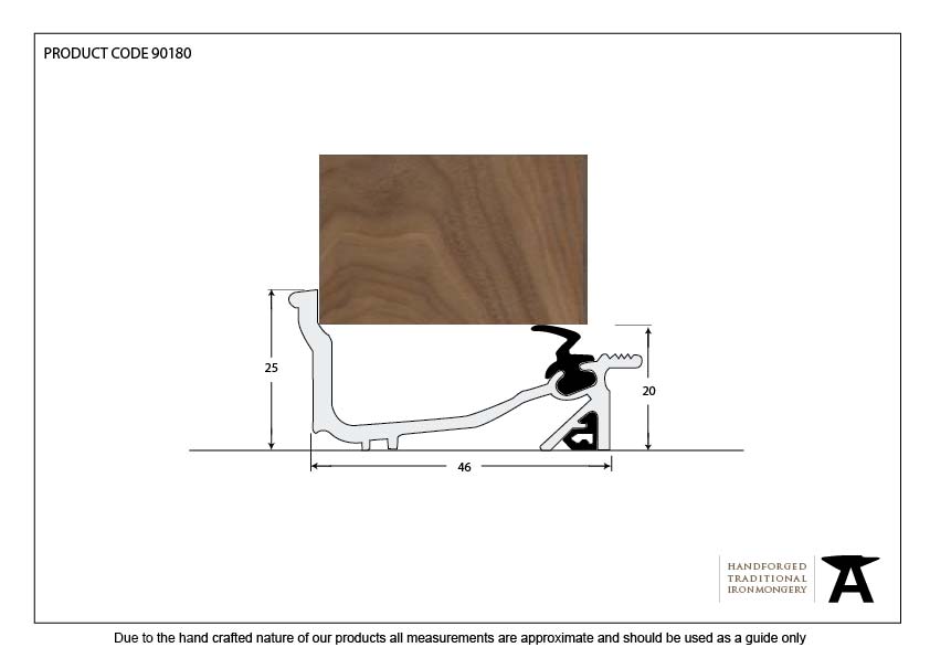 Aluminium 914mm Macclex Lowline Sill - 90180 - Technical Drawing