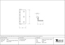 Antique Pewter 2½&quot; Stormproof Hinge 1951 (pair) - 91823 - Technical Drawing