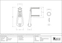 Antique Pewter Loop Door Knocker - 33610 - Technical Drawing