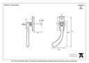 Antique Pewter Peardrop Espag - LH - 20416L - Technical Drawing