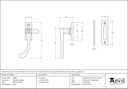 Antique Pewter Peardrop Fastener - 83698 - Technical Drawing