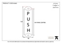 Antique Pewter Push Sign - 83683 - Technical Drawing