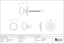 Antique Pewter Round Centre Door Knob - 83505 - Technical Drawing