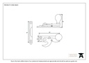 Antique Pewter Sash Hook Fastener - 83643 - Technical Drawing