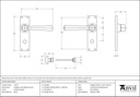 Antique Pewter Straight Lever Bathroom Set - 73117 - Technical Drawing