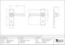 Antique Pewter Straight Lever Lock Set - 73112 - Technical Drawing