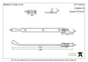 Beeswax 10&quot; Peardrop Stay - 33141 - Technical Drawing