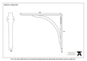 Beeswax 10'' x 7'' Curved Shelf Bracket - 83785 - Technical Drawing