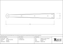 Beeswax 18&quot; Penny End Hinge Front (pair) - 33240 - Technical Drawing