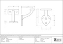 Beeswax 2&quot; Handrail Bracket - 46138 - Technical Drawing