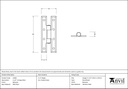 Beeswax 3¼&quot; H Hinge (pair) - 33260 - Technical Drawing