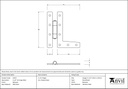 Beeswax 3¼" HL Hinge (pair) - 33257 - Technical Drawing