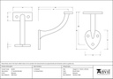 Beeswax 3" Handrail Bracket - 46140 - Technical Drawing