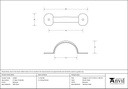 Beeswax 4" Bean D Handle - 33168 - Technical Drawing