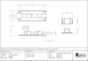 Beeswax 4&quot; Straight Knob Bolt - 33262 - Technical Drawing