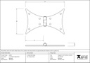 Beeswax 5&quot; Butterfly Hinge (pair) - 33200 - Technical Drawing