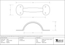 Beeswax 6&quot; Bean D Handle - 33169 - Technical Drawing