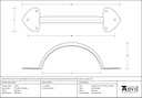 Beeswax 8&quot; Gothic D Handle - 33153 - Technical Drawing