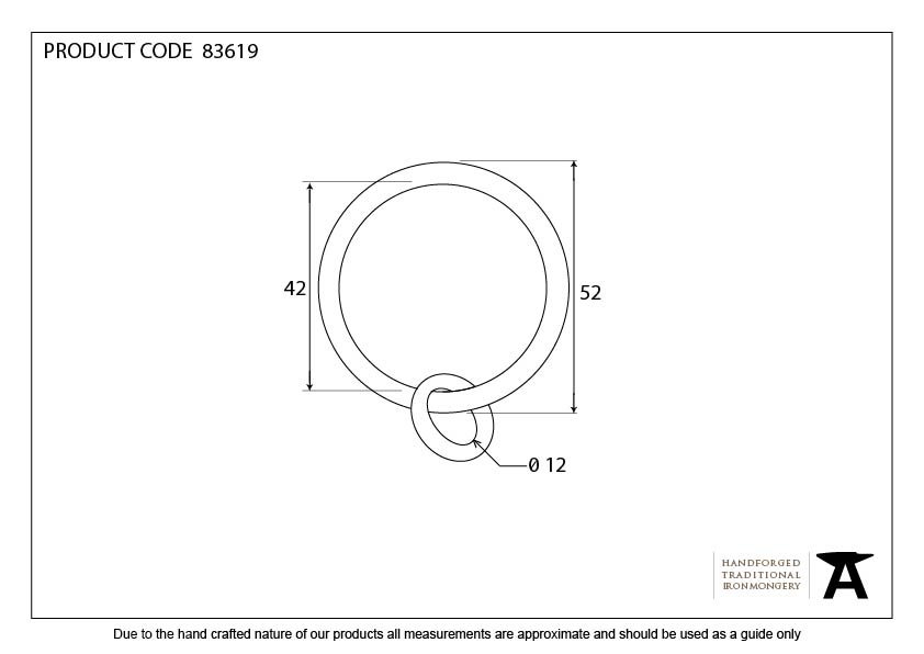 Beeswax Curtain Ring - 83619 - Technical Drawing