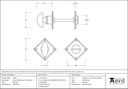 Beeswax Diamond Bathroom Thumbturn - 33265 - Technical Drawing