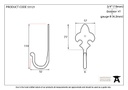 Beeswax Fleur-De-Lys Coat Hook - 33121 - Technical Drawing