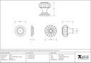 Beeswax Flower Cabinet Knob - Large - 33378 - Technical Drawing