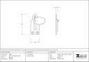 Beeswax Gothic Escutcheon &amp; Cover - 33865 - Technical Drawing