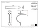 Beeswax Gothic Thumblatch - 33150 - Technical Drawing