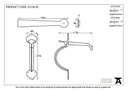 Beeswax Gothic Thumblatch - XL - 33150XL - Technical Drawing