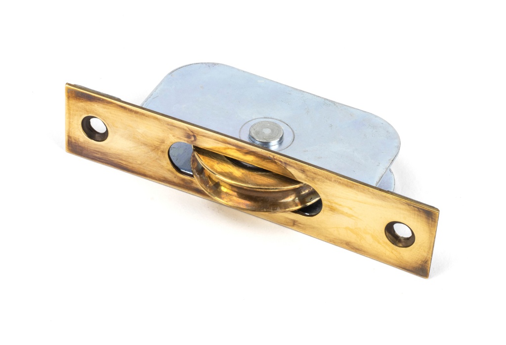 Aged Brass Square Ended Sash Pulley 75kg - 83919