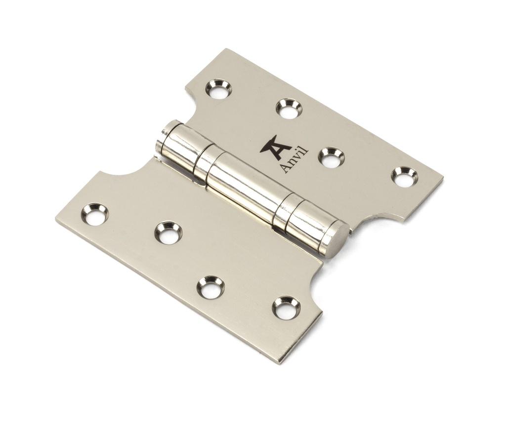 Polished Nickel 4&quot; x 2&quot; x 4&quot; Parliament Hinge (pair) ss - 49563